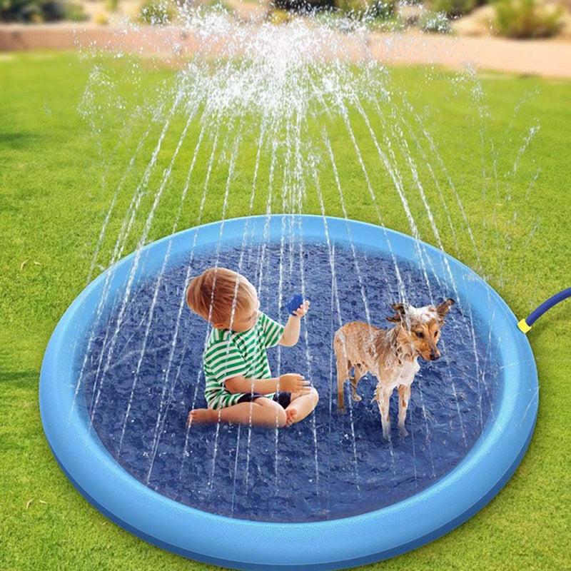 Dog Splash Pad 67" Anti-Slip Dog Pools for Large Dogs BPA Free 0.58mm Thick Dog Sprinkler Water Toy