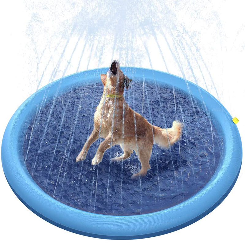 Dog Splash Pad 67" Anti-Slip Dog Pools for Large Dogs BPA Free 0.58mm Thick Dog Sprinkler Water Toy