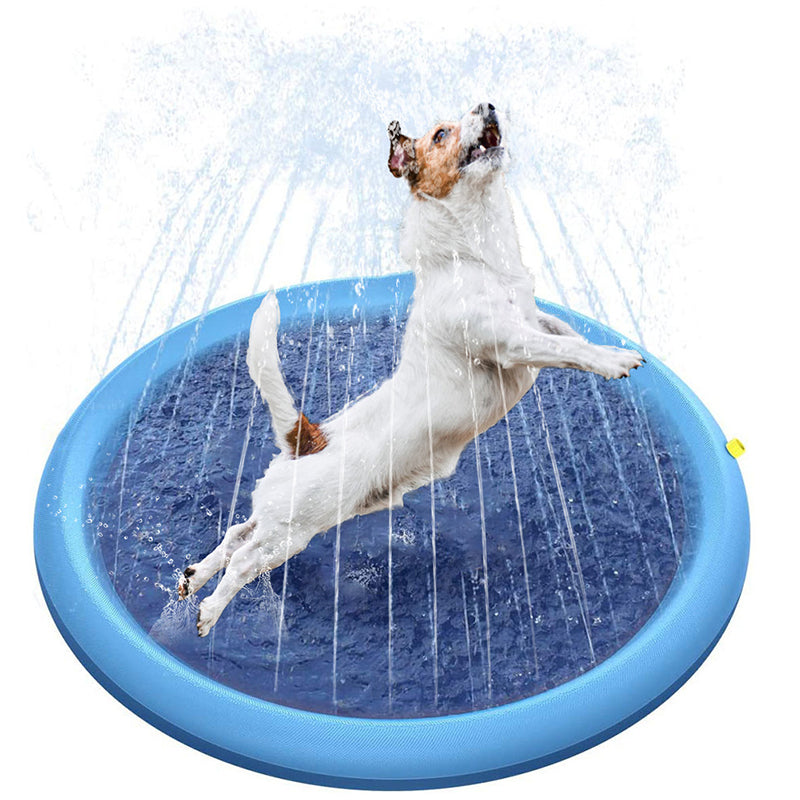 Dog Splash Pad 67" Anti-Slip Dog Pools for Large Dogs BPA Free 0.58mm Thick Dog Sprinkler Water Toy